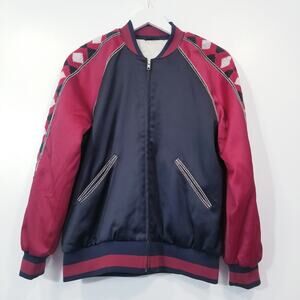 & Other Stories Sateen Beaded Embroidered Bomber Jacket